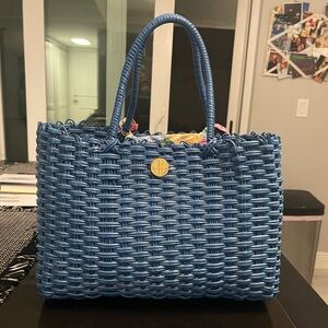 Lilly Pulitzer Blue Woven Tote